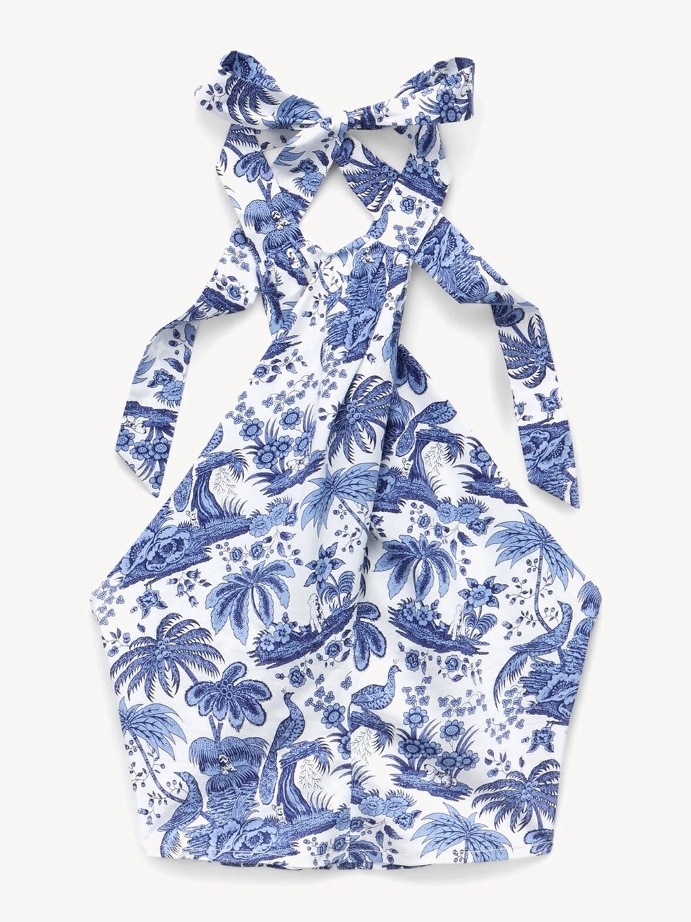 New Staud resort halter Smocked Kai Top in Blue Toile in XL